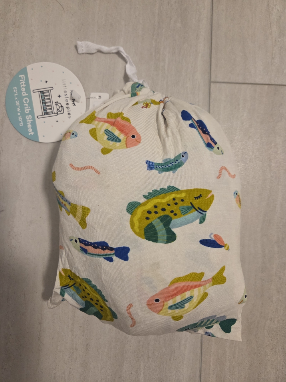 Little Sleepies "Goin Fishin" Crib Sheet